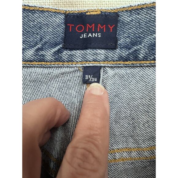 VTG Tommy Hilfiger Tommy Jeans Men's Size 31x34 Blue Big Flag Y2K - Picture 5 of 12